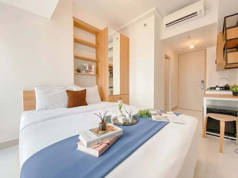 Wooden Style Studio At Apartment Tokyo Riverside Pik 2 - photo 1