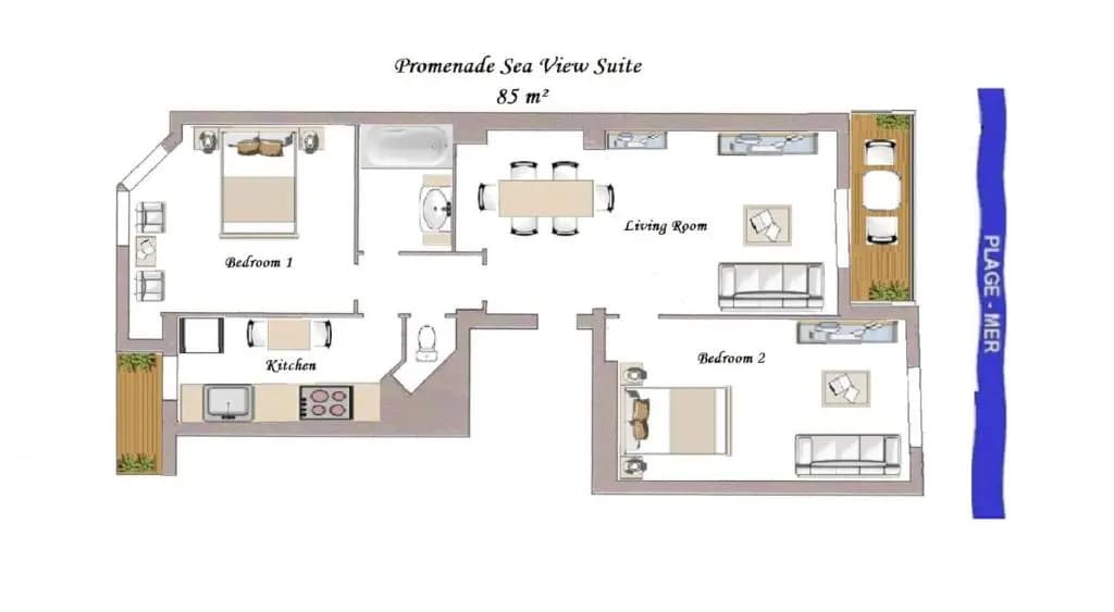 Sea Front Suite - Panoramic View with Terrace - 85 M - photo 3