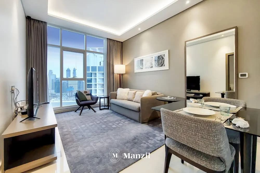 Manzil - 1BR in Business Bay w Burj & Canal Views - main photo