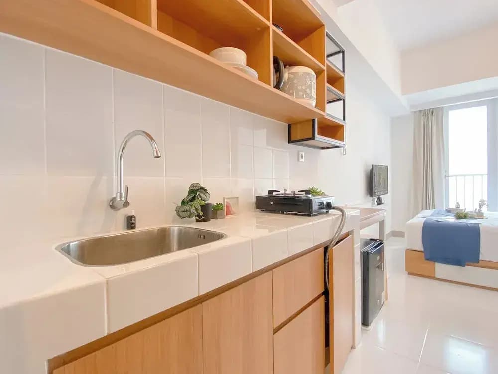 Wooden Style Studio At Apartment Tokyo Riverside Pik 2 - photo 5