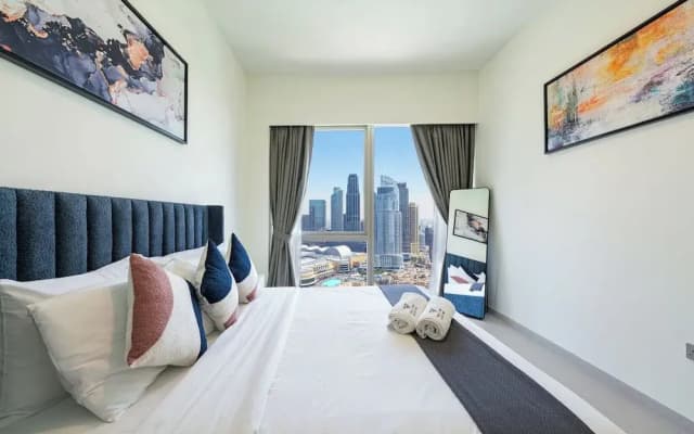 Full Burj Khalifa & Fountain View | Living & Bed - photo 5
