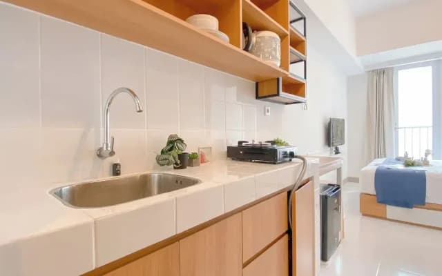 Wooden Style Studio At Apartment Tokyo Riverside Pik 2 - photo 5